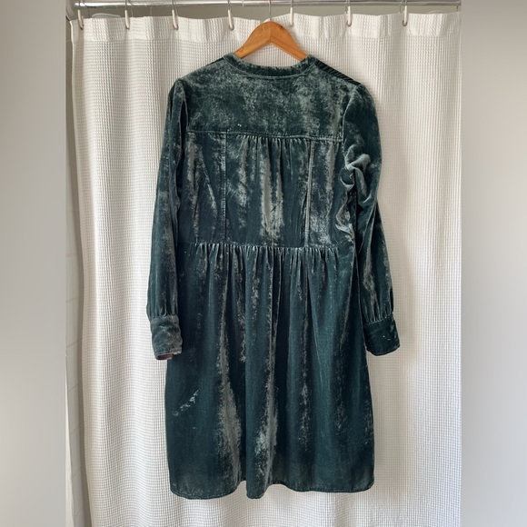Teal Velvet Anthropologie Dress - Picture 2 of 8